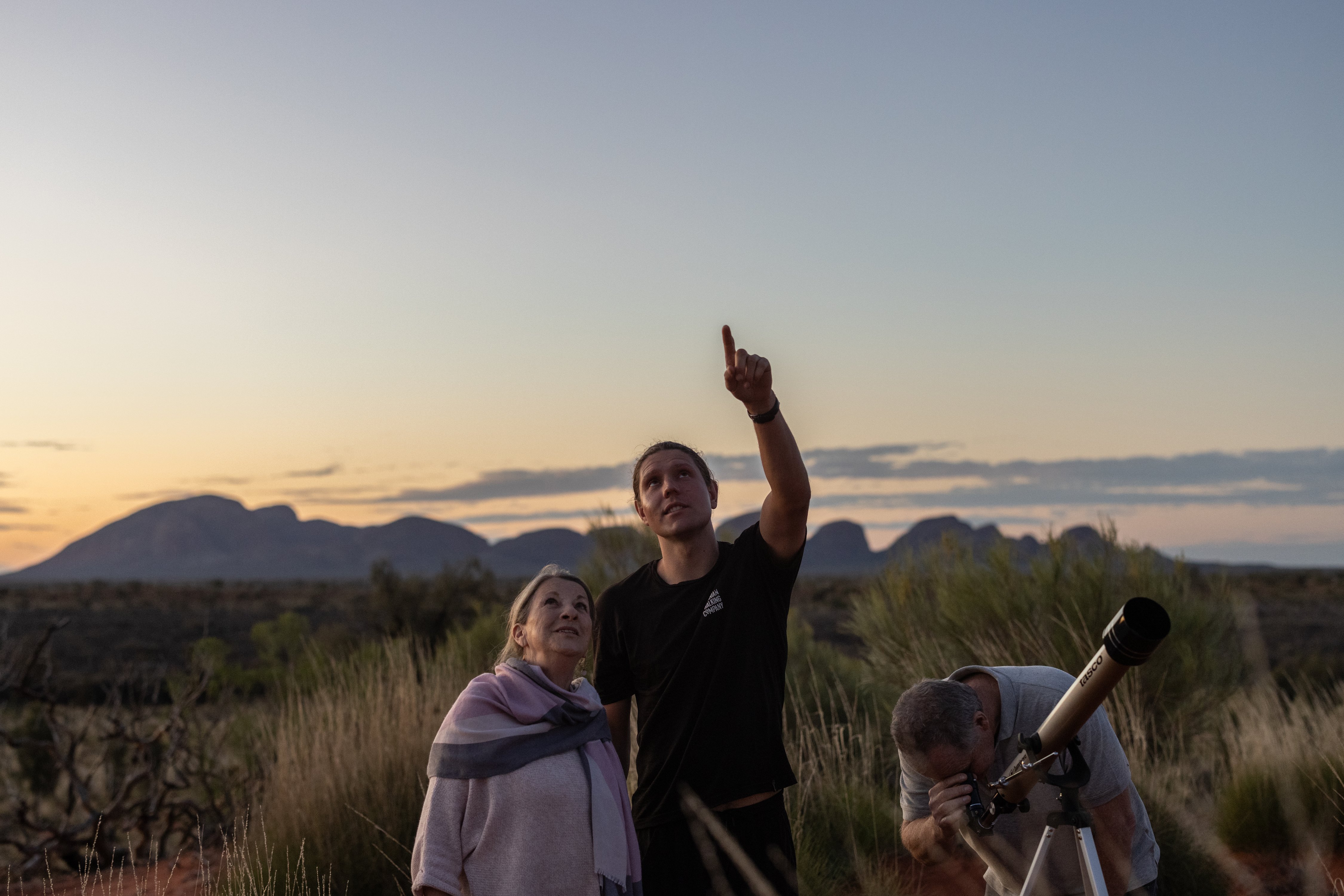 Stargazing with guide at accommodation Kata Tjuta Credit_ Tasmanian Walking Company Stargazing with guide at accommodation Kata Tjuta Credit_ Tasmanian Walking Company