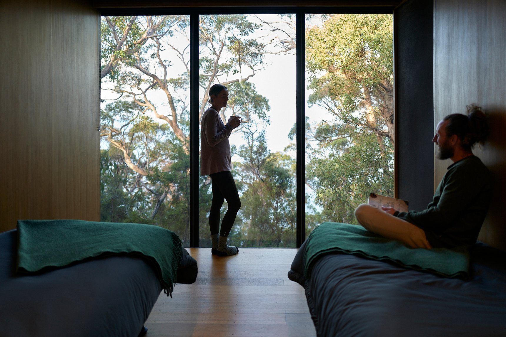 People relaxing in Lodge room